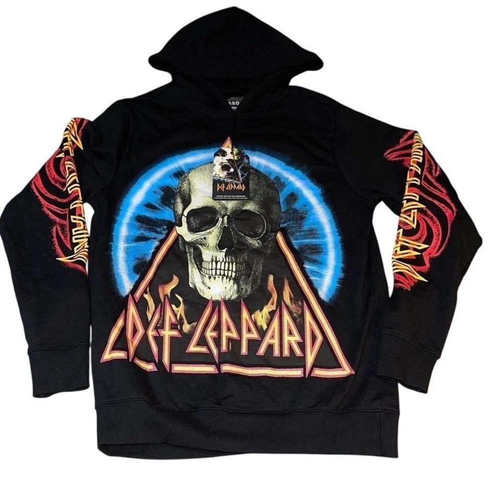 Reason x Def Leppard Size Mens M Hoodie Black Graphic Band Limited Edition Rock‎